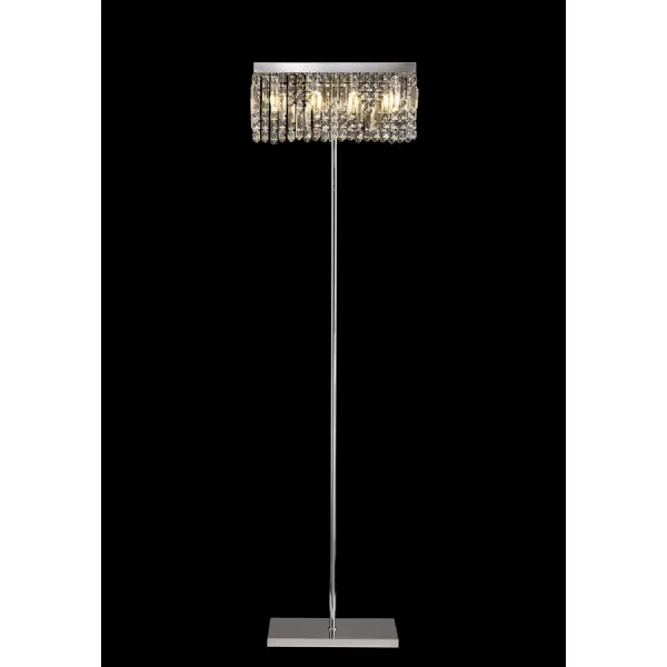 Boreham 50x15cm Rectangular Floor Lamp, 4 Light E14, Polished Chrome Crystal