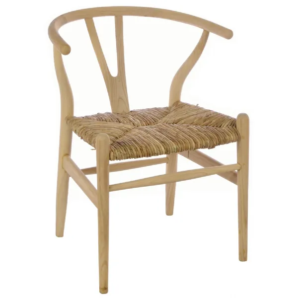 Wood and Weave Wraparound Dining Chair with Rush Seat