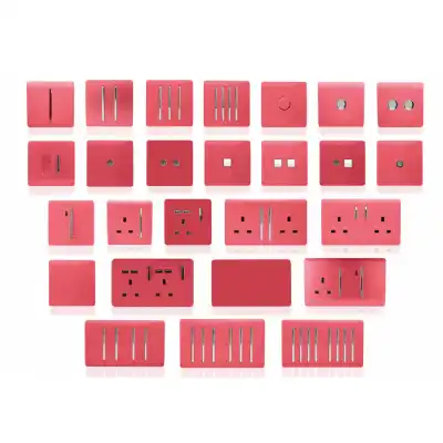 Trendi, Artistic Modern Single PC Ethernet Cat 5 And 6 Data Outlet Strawberry Finish, BRITISH MADE, (35mm Back Box Required), 5yrs Warranty