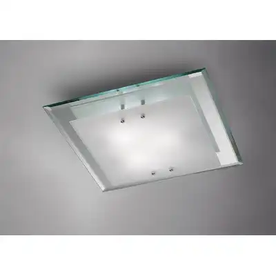 Mira Flush Ceiling, 400mm Square, 3 Light E27 Polished Chrome