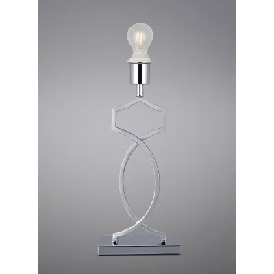 Courtyard Rectangular Base Table Lamp Without Shade, Inline Switch, 1 Light E27 Polished Chrome