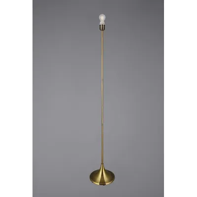 Crowne Round Curved Base Floor Lamp Without Shade, Inline Switch, 1 Light E27 Antique Brass