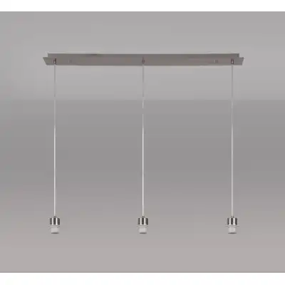 Baymont Polished Chrome 3 Light E27 Universal 2m Linear Pendant, Suitable For A Vast Selection Of Shades