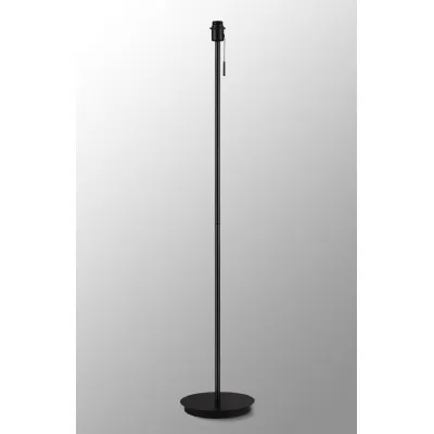 Carlton Round Flat Base Floor Lamp Without Shade, Switched Lampholder, 1 Light E27 Satin Black