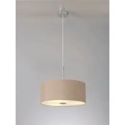 Baymont Polished Chrome 3m 5 Light E27 Single Pendant c w 400mm Dual Faux Silk Shade, Antique Gold Ruby And 400mm Frosted PC Acrylic Diffuser