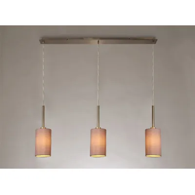 Antique Brass 3m Linear Pendant 12cm Taupe Halo Gold Shade