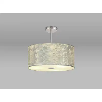 Baymont Polished Chrome 5 Light E27 Semi Flush Fixture With 500mm Silver Leaf Shade With Frosted Acrylic Diffuser With Polished Chrome Centre