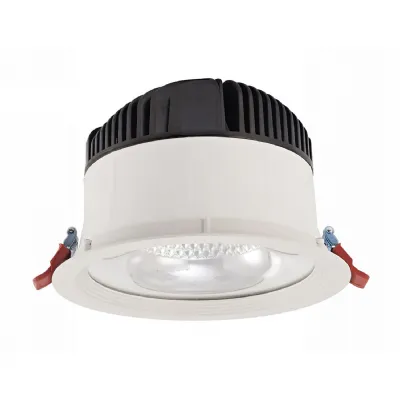 Bire 45, 45W, 1100mA, White Recessed Spotlight With Trim, 3350lm, Cut Out 200mm, 3000K, 50° Deg, IP44, DRIVER NOT INC., 5yrs Warranty