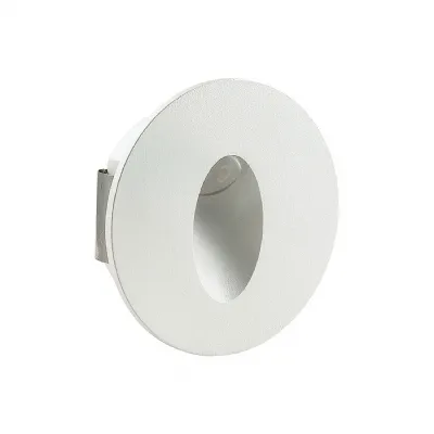 Wuna, 3W Round Recessed LED Wall Light, 700mA, Matt White, 217lm, Cool White 4000K, 47°, IP20, 3yrs Warranty, DRIVER NOT INC