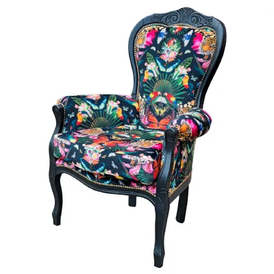 Michael Crested Lounge Chair – Myrtle & Mary Paradise Lost Noir
