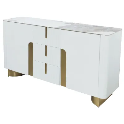 Colby White and Gold Sideboard