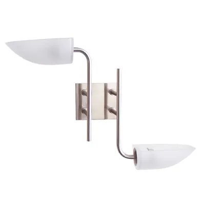 Udine Wall Lamp 2 Light G9 Satin Chrome Frosted Glass