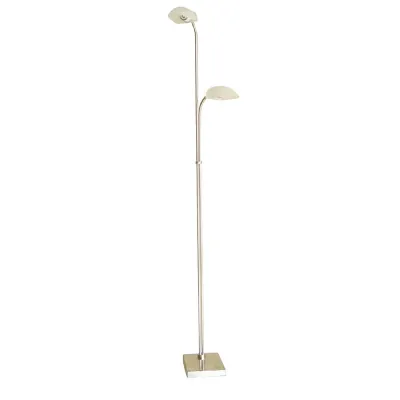 Udine Floor Lamp With In Line Dimmer 2 Light G9 Satin Chrome Frosted Glass, NOT LED CFL Compatible