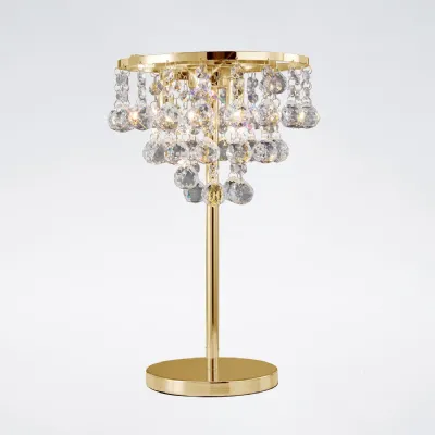 Atla Table Lamp 3 Light G9 French Gold Crystal