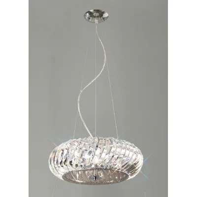 Banda Pendant 6 Light G9 Polished Chrome Crystal (Item is Not Suitable For Mail Order Sales, COLLECTION ONLY)