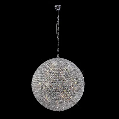 Ava Pendant 18 Light G9 Polished Chrome Crystal (Pallet Shipment Only, Additional Charges May Apply.) Item Weight: 36kg