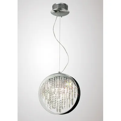 Geo Pendant With Black Shade 9 Light G4 Polished Chrome Crystal, NOT LED CFL Compatible