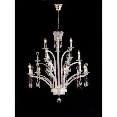 Orlando Pendant Large 12 Light E14 French Gold Crystal, (ITEM REQUIRES CONSTRUCTION CONNECTION) Item Weight: 16kg