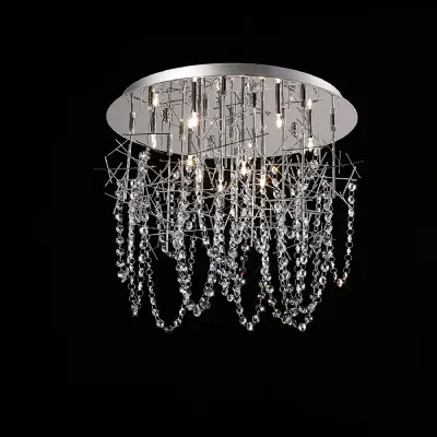 Lexi Ceiling 10 Light G4 Polished Chrome Crystal, NOT LED CFL Compatible