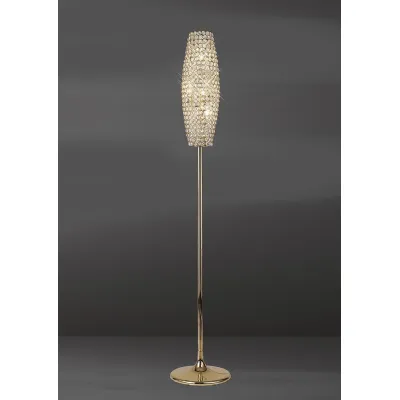 Kos Floor Lamp 4 Light G9 French Gold Crystal, NOT LED CFL Compatible