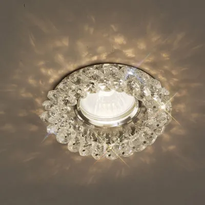 Crystal Cluster Downlight Round Rim Only Polished Chrome Clear, IL30800 REQUIRED TO COMPLETE THE ITEM, Cut Out: 62mm