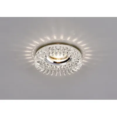 Crystal Downlight Round With Square Crystals Perimeter Rim Only Clear, IL30800 REQUIRED TO COMPLETE THE ITEM, Cut Out: 62mm