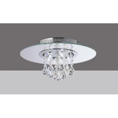 Starda Flush Ceiling Round 5 Light G4 Chrome Crystal (Not Suitable For Mail Order Sales, COLLECTION ONLY), NOT LED CFL Compatible