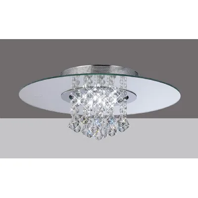 Starda Flush Ceiling Round 8 Light G4 Chrome Crystal (Item Is Not Suitable For Mail Order Sales, COLLECTION ONLY), NOT LED CFL Compatible