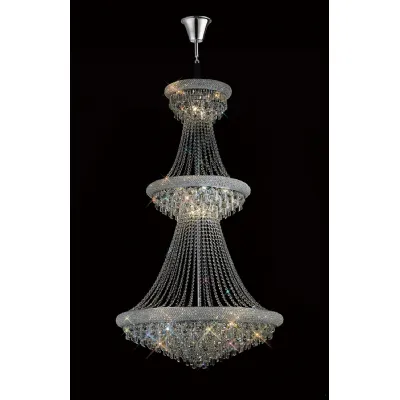 Alexandra Pendant 3 Tier 29 Light E14 Polished Chrome Crystal (Pallet Shipment Only), (ITEM REQUIRES CONSTRUCTION CONNECTION) Item Weight: 64.8kg