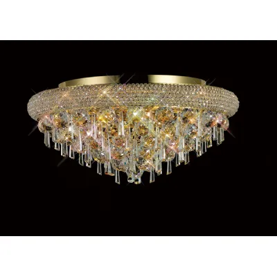 Alexandra Ceiling 7 Light E14 Gold Crystal