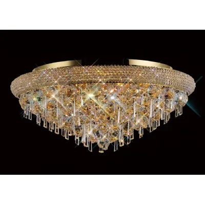 Alexandra Ceiling 9 Light E14 Gold Crystal