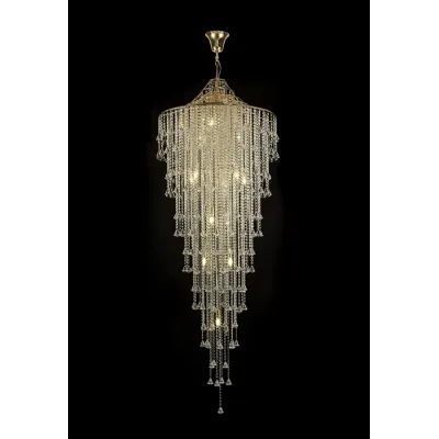 Inina Tall Pendant 15 Light E14 French Gold Crystal Item Weight: 29.7kg