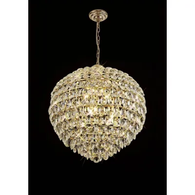 Coniston Pendant, 12 Light E14, French Gold Crystal Item Weight: 29.2kg