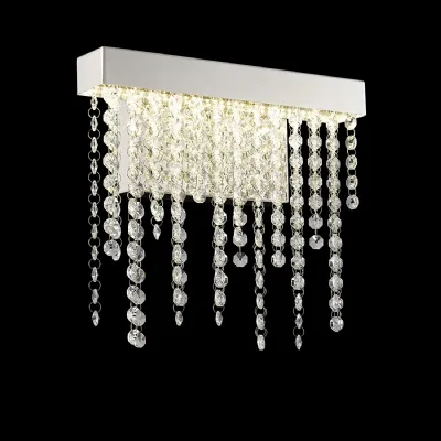 Bano Small Dimmable Wall Light 6W LED, 4000K, 660lm, Polished Chrome Crystal Chain, 3yrs Warranty