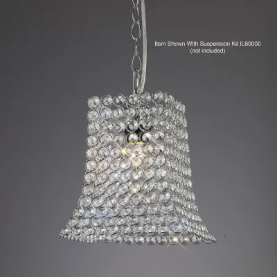 Kudo Crystal Curved Trapezium Non Electric SHADE ONLY Polished Chrome Crystal