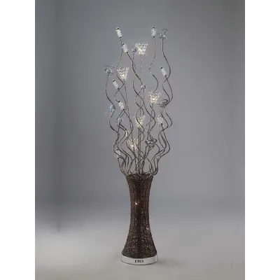 (DH) Kristal Floor Lamp 7 Light G4 Polished Chrome Coffee Silver Crystal, NOT LED CFL Compatible