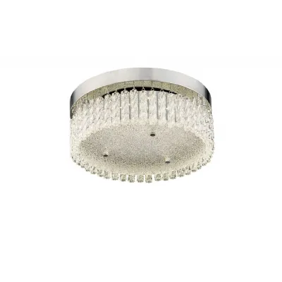 Aiden Small Round Flush Ceiling 18W 1600lm LED 4200K Polished Chrome Glass, 3yrs Warranty