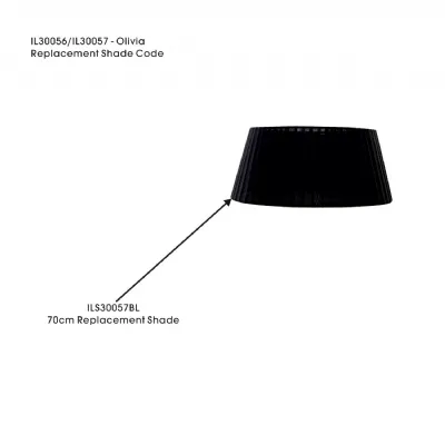 Olivia Organza Pendant Shade Black For IL30056 57, 700mmx300mm