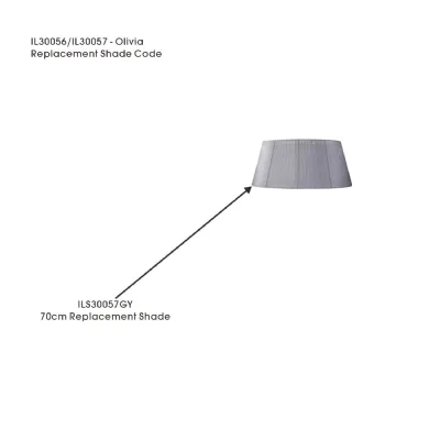 Olivia Organza Pendant Shade Grey For IL30056 57, 700mmx300mm