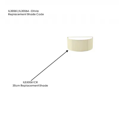 Olivia Organza Wall Lamp Shade Cream For IL30061 64, 200mmx150mmx350mm