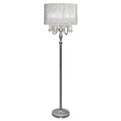 Beaumont Four Light Silver Tube Floor Lamp
