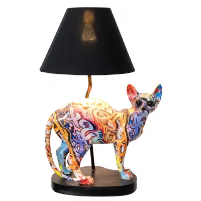 Graffiti Standing Cat Lamp