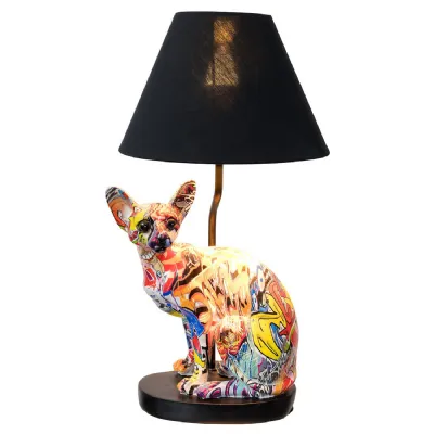 Graffiti Sitting Cat Lamp