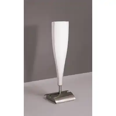 Java Table Lamp Small 1 Light E14, Satin Nickel Frosted White Glass