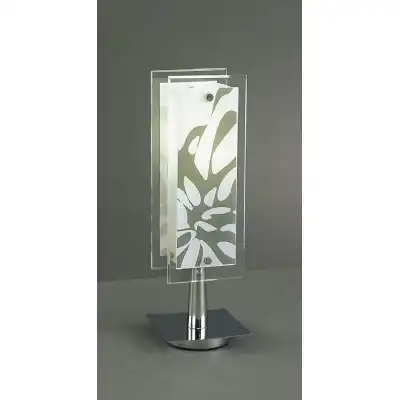 Euphoria Table Lamp 1 Light E27, Polished Chrome Opal White Glass