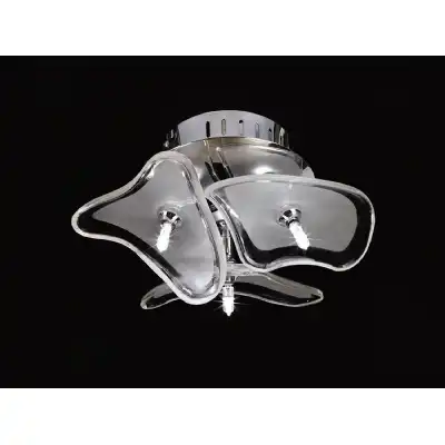 Otto Ceiling Wall 3 Light G4 Round, Polished Chrome Frosted Glass, NOT LED CFL Compatible
