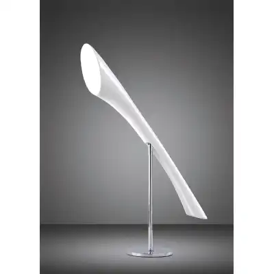 Pop Table Lamp 1 Light E27, Gloss White White Acrylic Polished Chrome, CFL Lamps INCLUDED