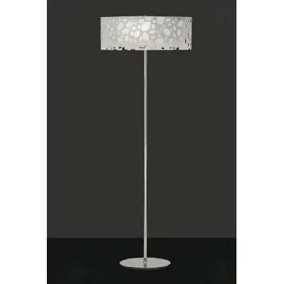 Lupin Floor Lamp 4 Light E27, Gloss White White Acrylic Polished Chrome, CFL Lamps INCLUDED