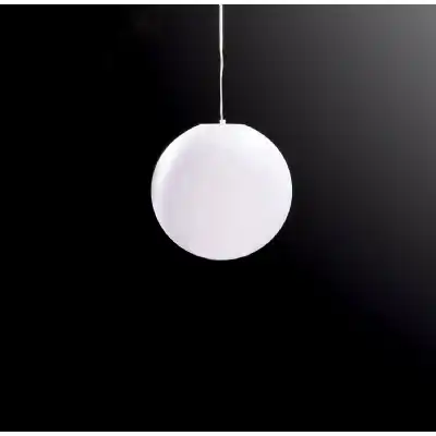 Huevo Ball Pendant 1 Light E27 Small Outdoor IP44, Opal White