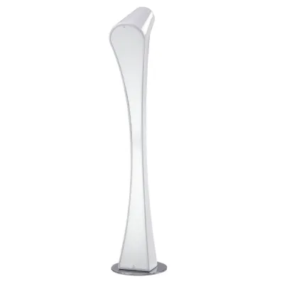 Ora Floor Lamp 2 Light T5, Gloss White White Acrylic Polished Chrome COLLECTION ONLY, NOT LED CFL Compatible Item Weight: 23.6kg